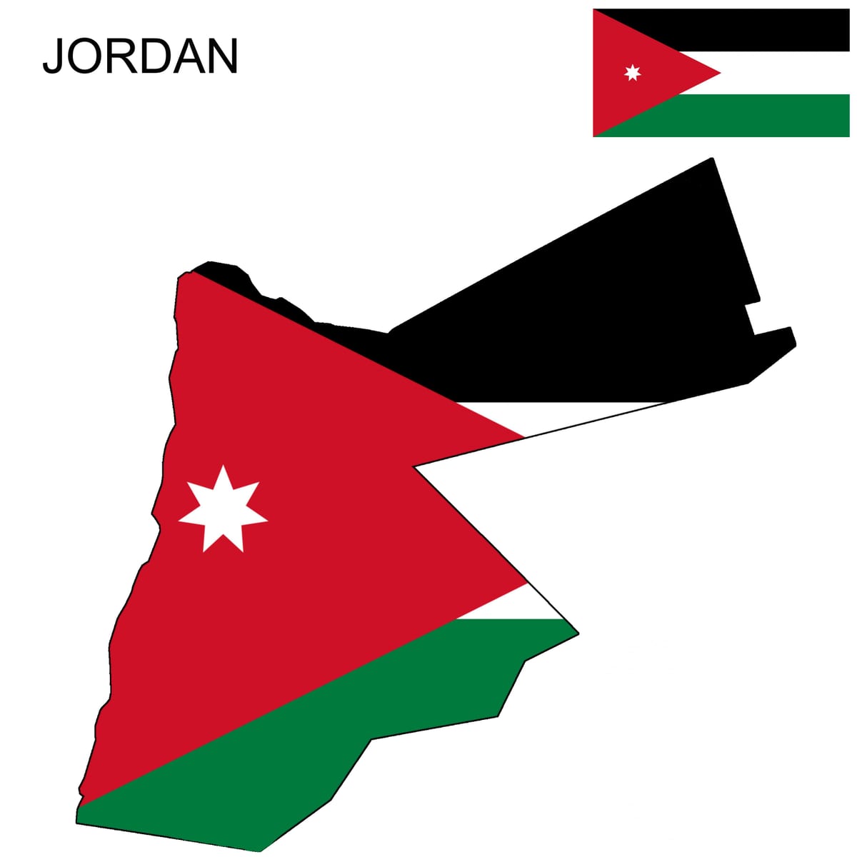 kort af Jordan kort fána