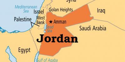 Jordan kort með staðsetningu