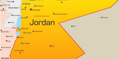 Kort af Jordan mið-austurlöndum